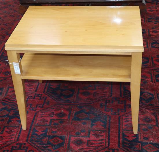 A pair of Ethan Allen beech two tier occasional tables W.70cm